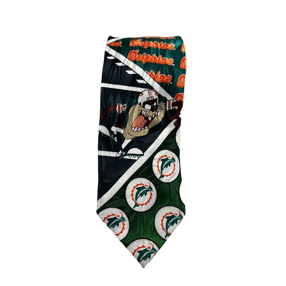 Vintage 1993 Looney Tunes Miami Dolphins‎ NFL Mens Necktie
